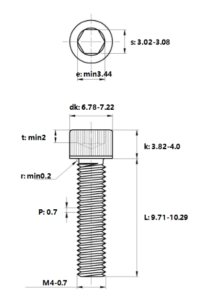 Lục Giác Chìm Đầu Trụ Thép Mạ Kẽm Trắng Cr3+ GR 8 UNC 5/8-11 x 1.1/2_drawing