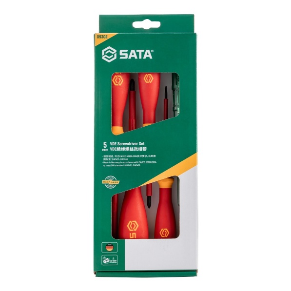 Bộ Tua Vít Cách Điện 1000V 5 Chi Tiết Sata 09302
