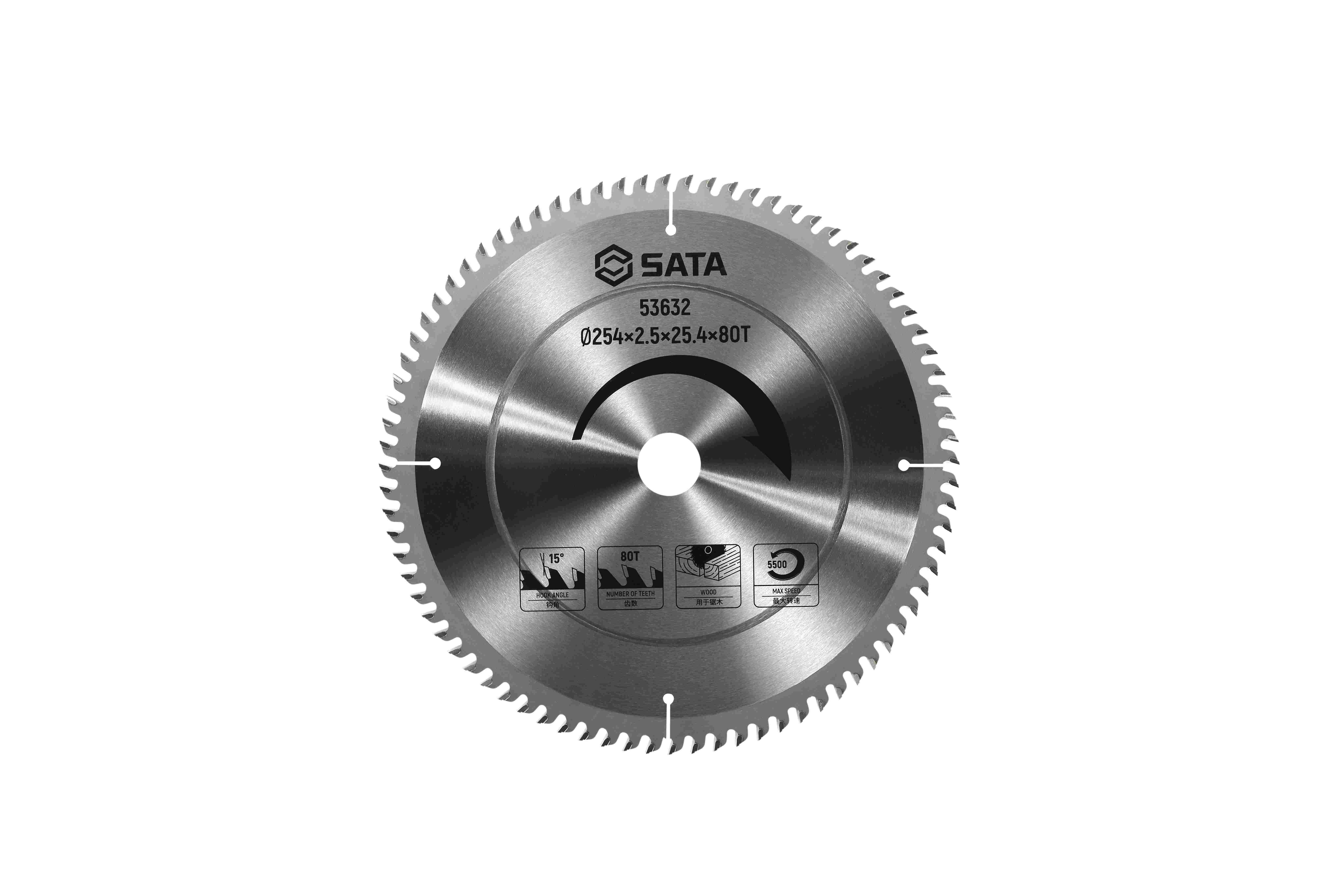 Alternative view of Lưỡi Cưa Gỗ Ø254×2.5×25.4×80T Sata 53632