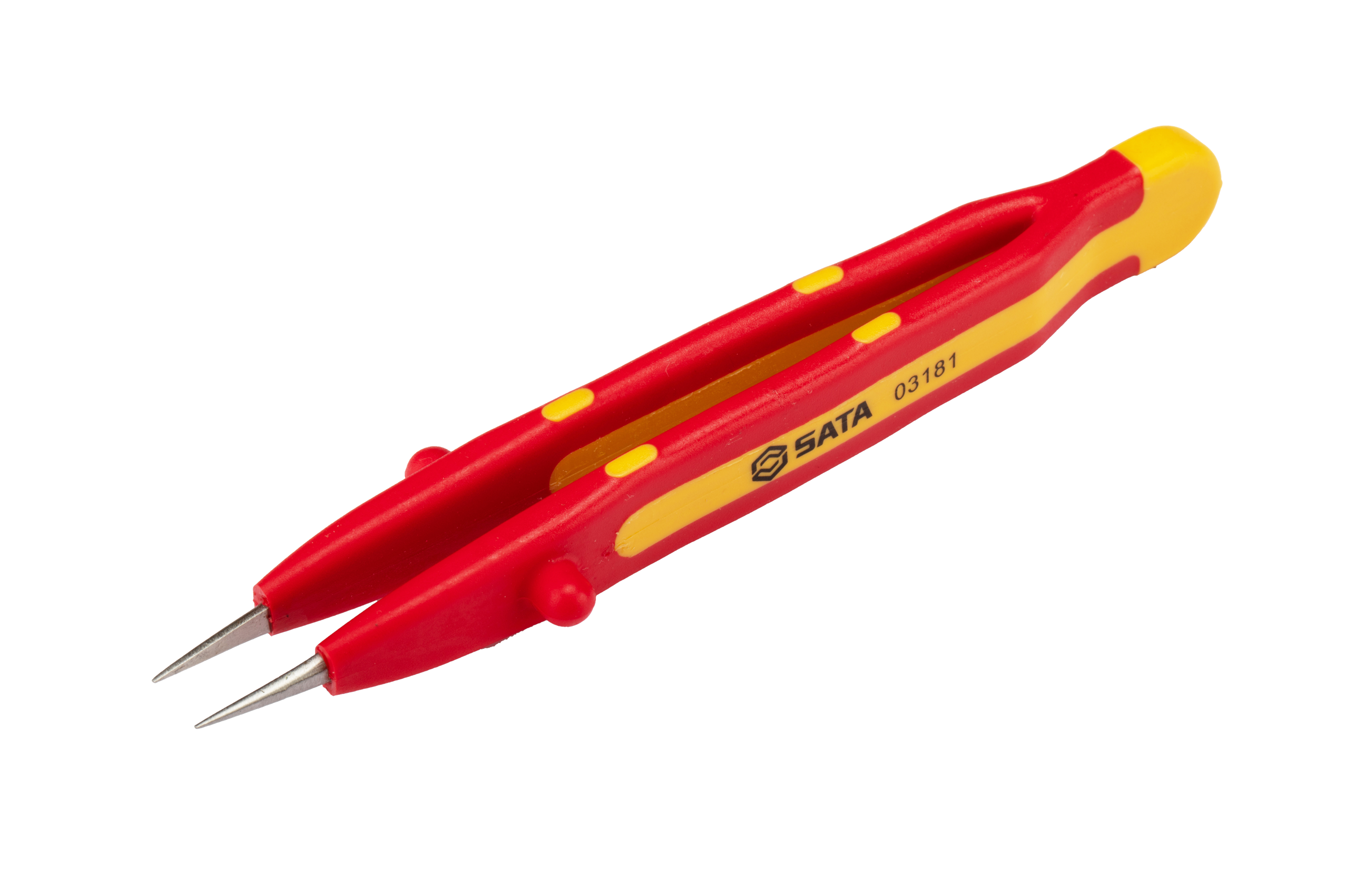 Nhíp Mỏ Nhọn Đầu Thẳng Cách Điện 1000V 134mm Sata 03181