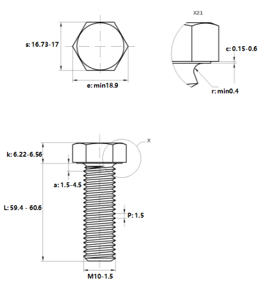 Bulong Mạ Kẽm 8.8 DIN933 M10x60_drawing