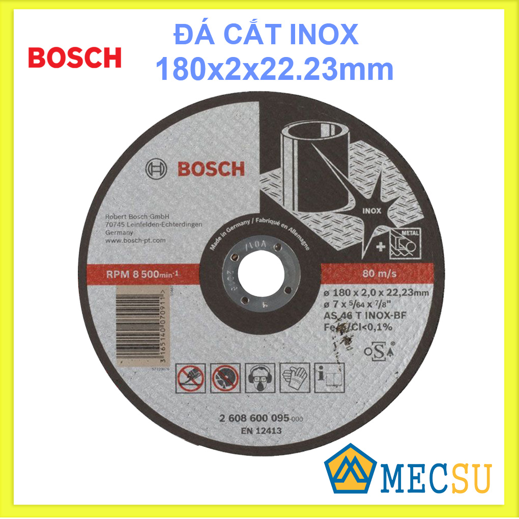 Đá cắt inox 180x2.0x22.2mm Bosch 2608600095