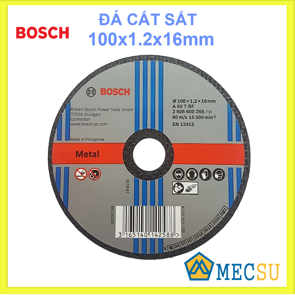 Đá cắt sắt 100x1.2x16mm Bosch 2608600266