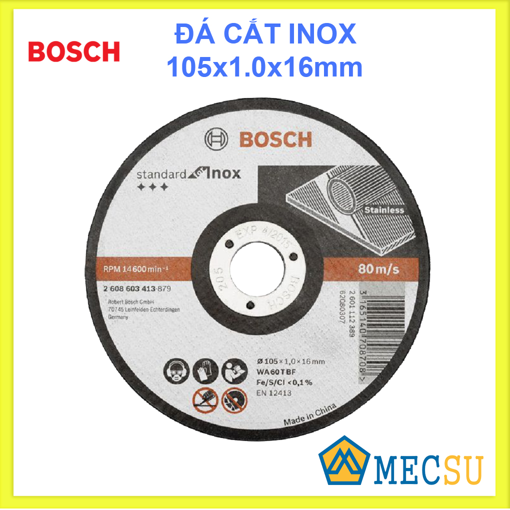 Đá cắt inox 105x1.0x16mm Bosch 2608603413