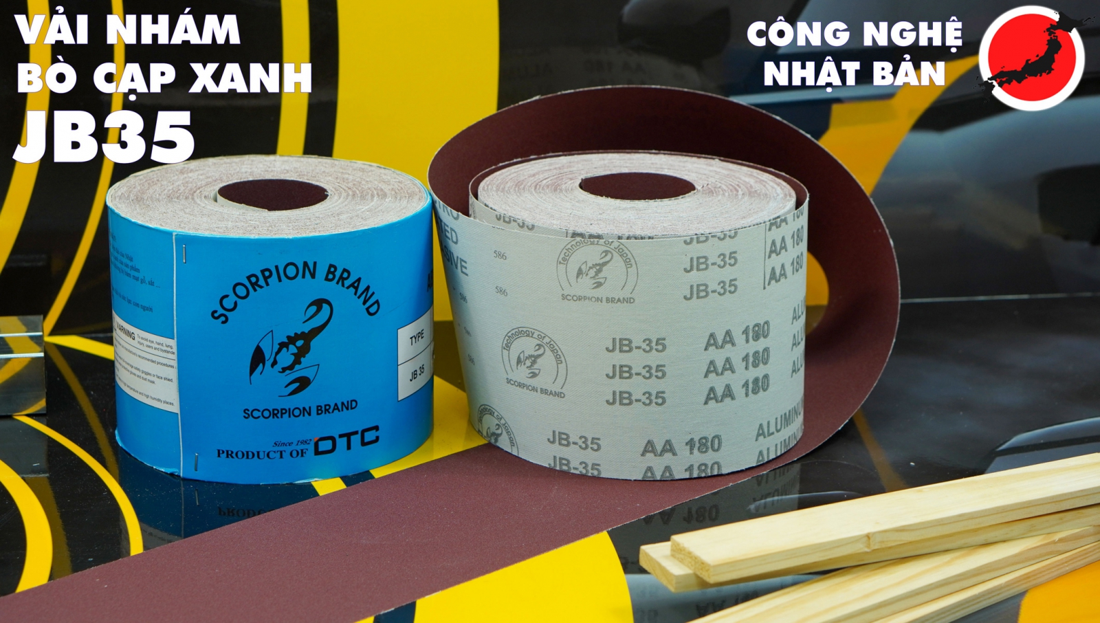 Alternative view of Nhám Cuộn Bò Cạp SCORPION Mềm JB35 4"x45m Độ Nhám 100