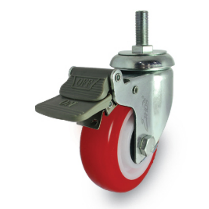 Bánh Xe PU 5Inch-120Kg/Bánh Ethos 273URY125T12 (Xoay Có Khóa)