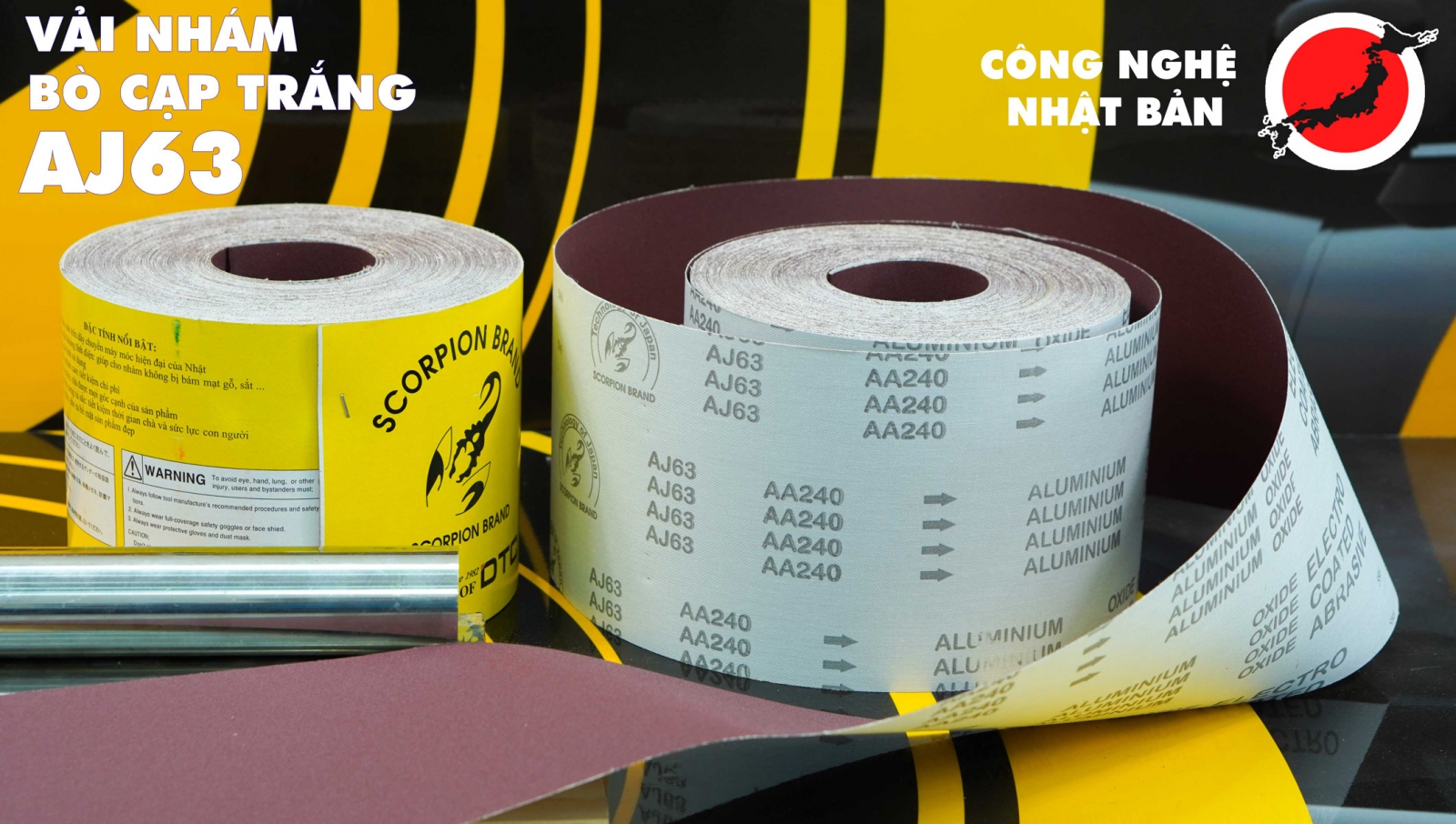 Alternative view of Nhám Cuộn Bò Cạp Mềm SCORPION AJ63 6"x45m Độ Nhám 240