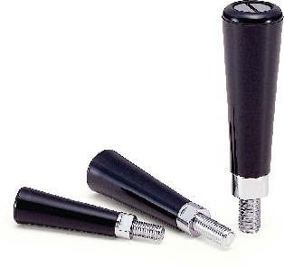 Tay Nắm Xoay Nhựa Đen Ren Ngoài M6 Thép Mạ Chrome NBK Dòng NP