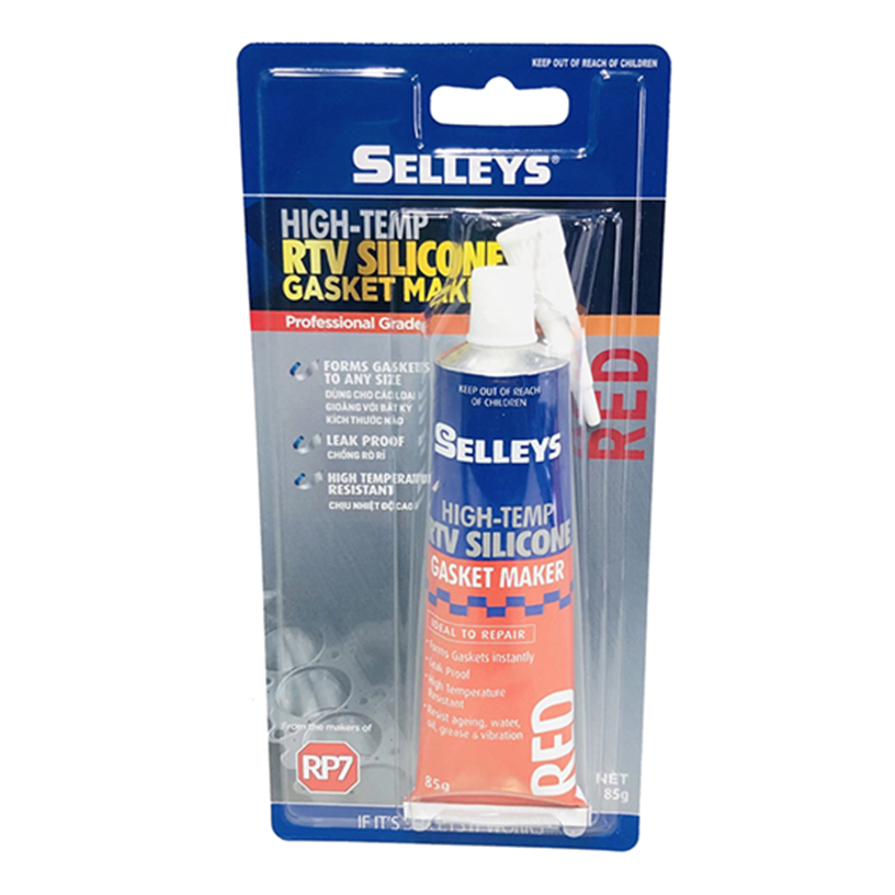 Keo Silicone Tạo Gioăng Chịu Nhiệt Selleys RTV Đỏ 85g (Thùng 12 Hộp, 12 Tuýp/Hộp)
