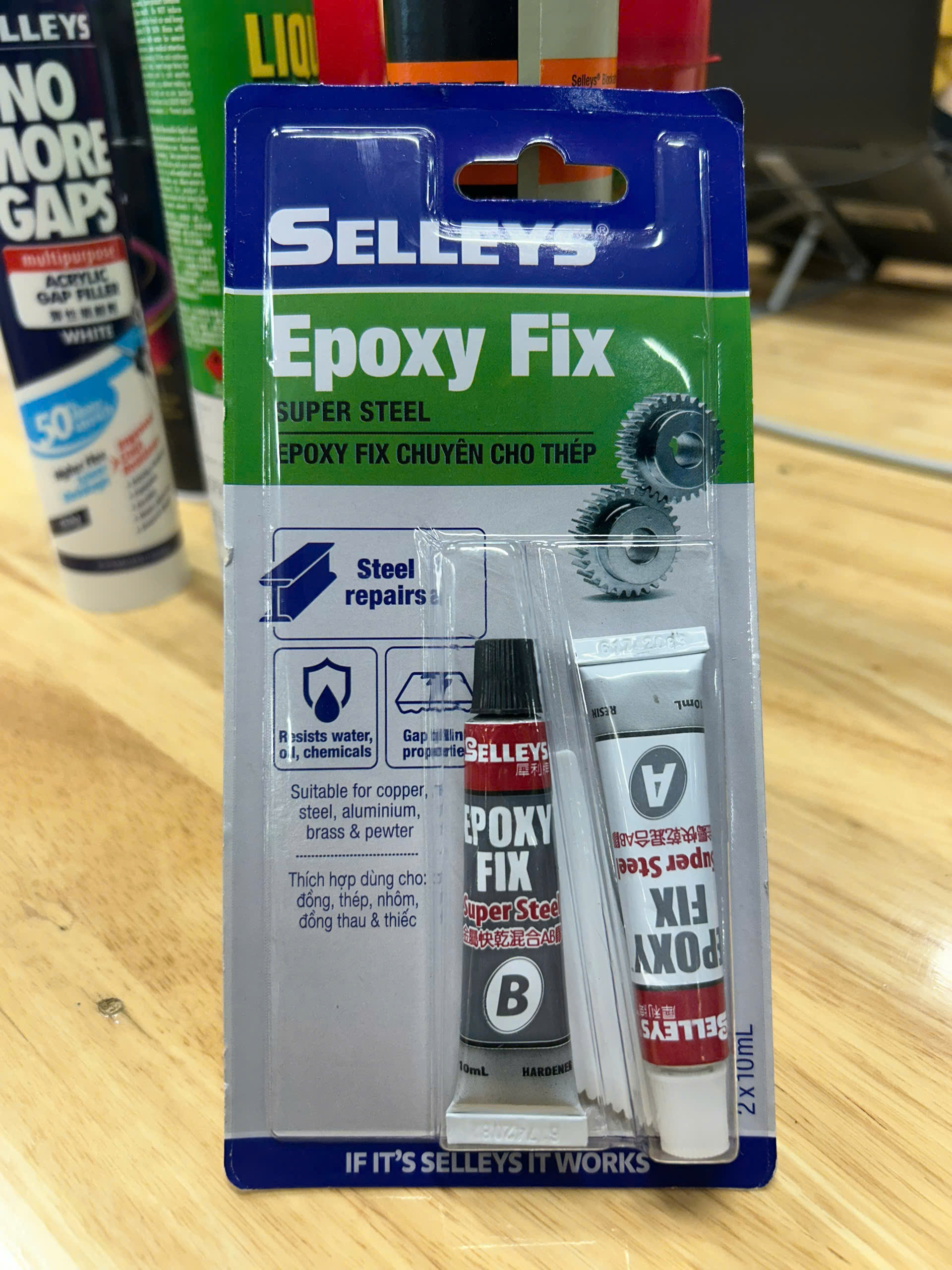 Keo Dán Kim Loại Selleys Epoxy Fix Super Steel 2x10 ml (Thùng 12 Hộp, 12 Tuýp/Hộp)