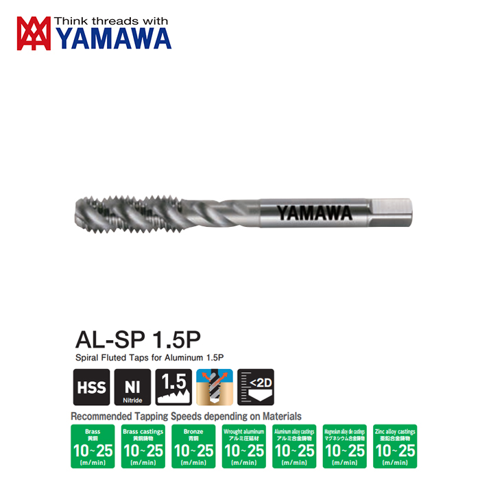 Mũi Taro Xoắn AL-SP 1.5P P3 M10x1.25 YAMAWA SY010NRLENA