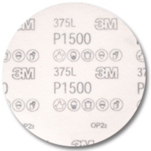 Nhám Đĩa 375L Hookit Quy Cách 6in Không Lỗ Với Độ Hạt 1500 3M™