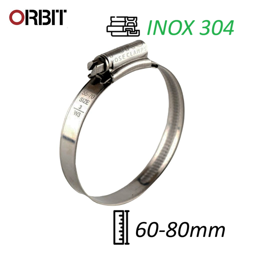 Đai Siết Cổ Dê Inox 304 Orbit 60-80mm Bền Bỉ