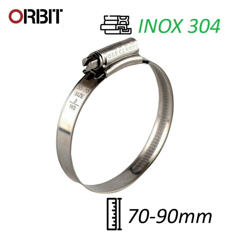 Đai Siết Cổ Dê Inox 304 Orbit 70-90mm Giá Tốt