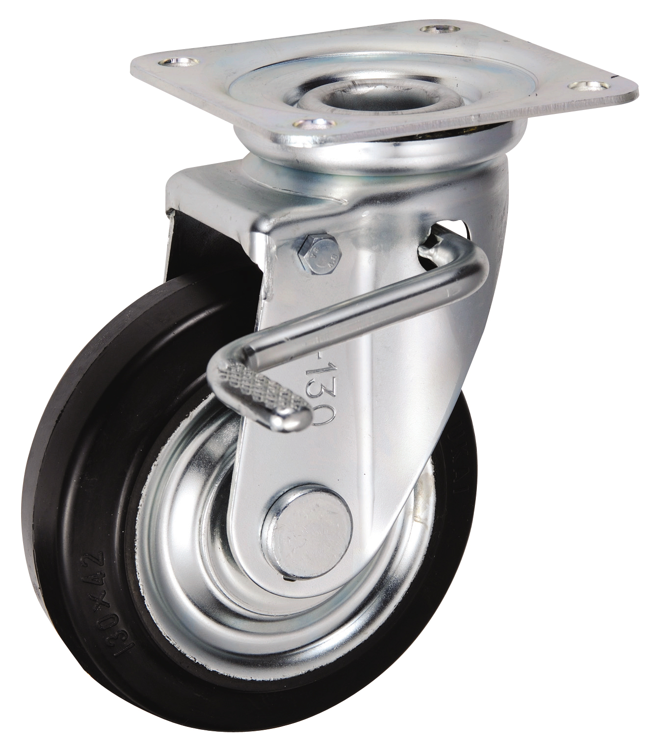 Bánh Xe Cao Su Xoay Có Phanh D130 UKAI SJB-130