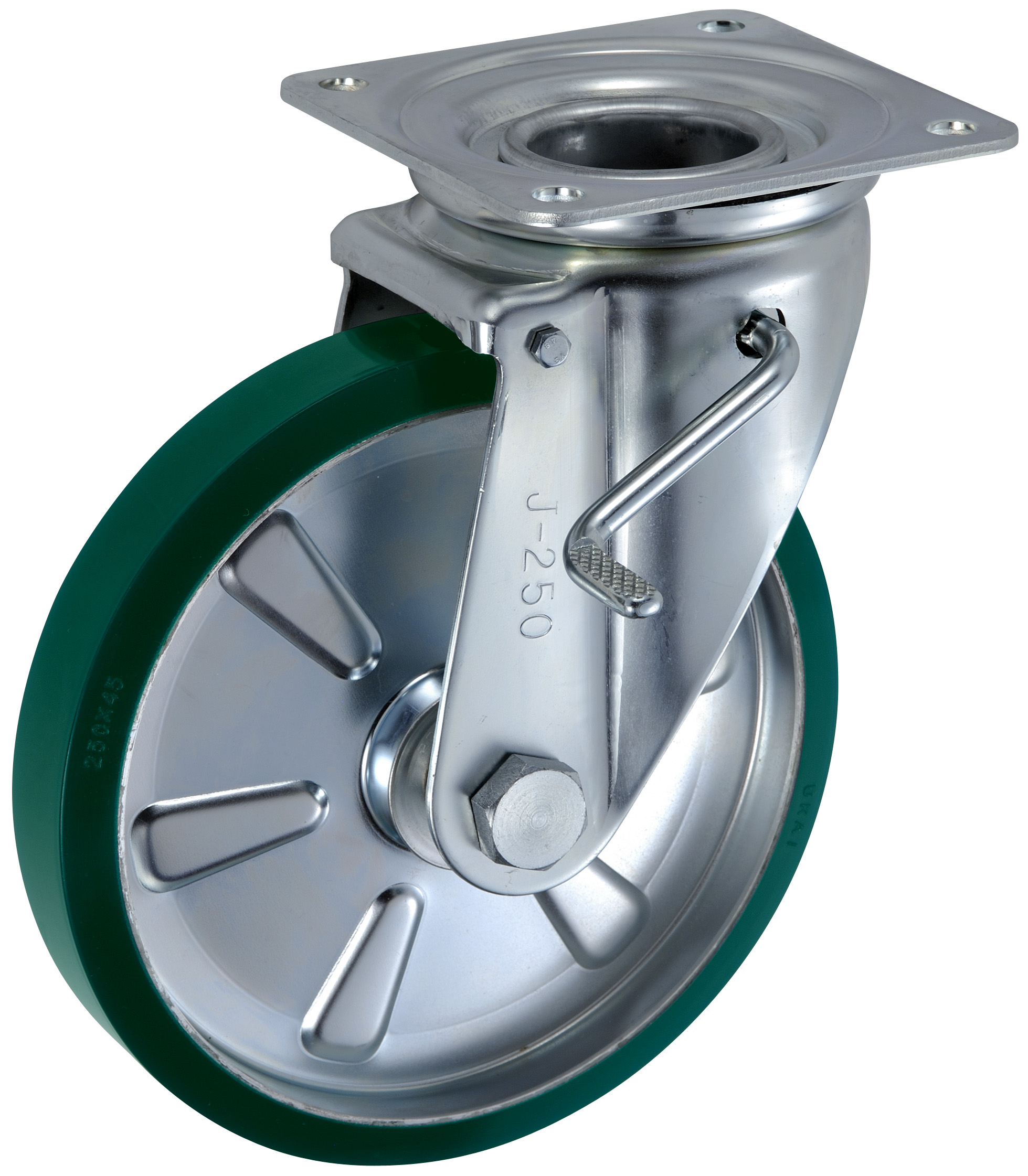 Bánh Xe PU Xoay Có Phanh D250 UKAI SUIJB-250