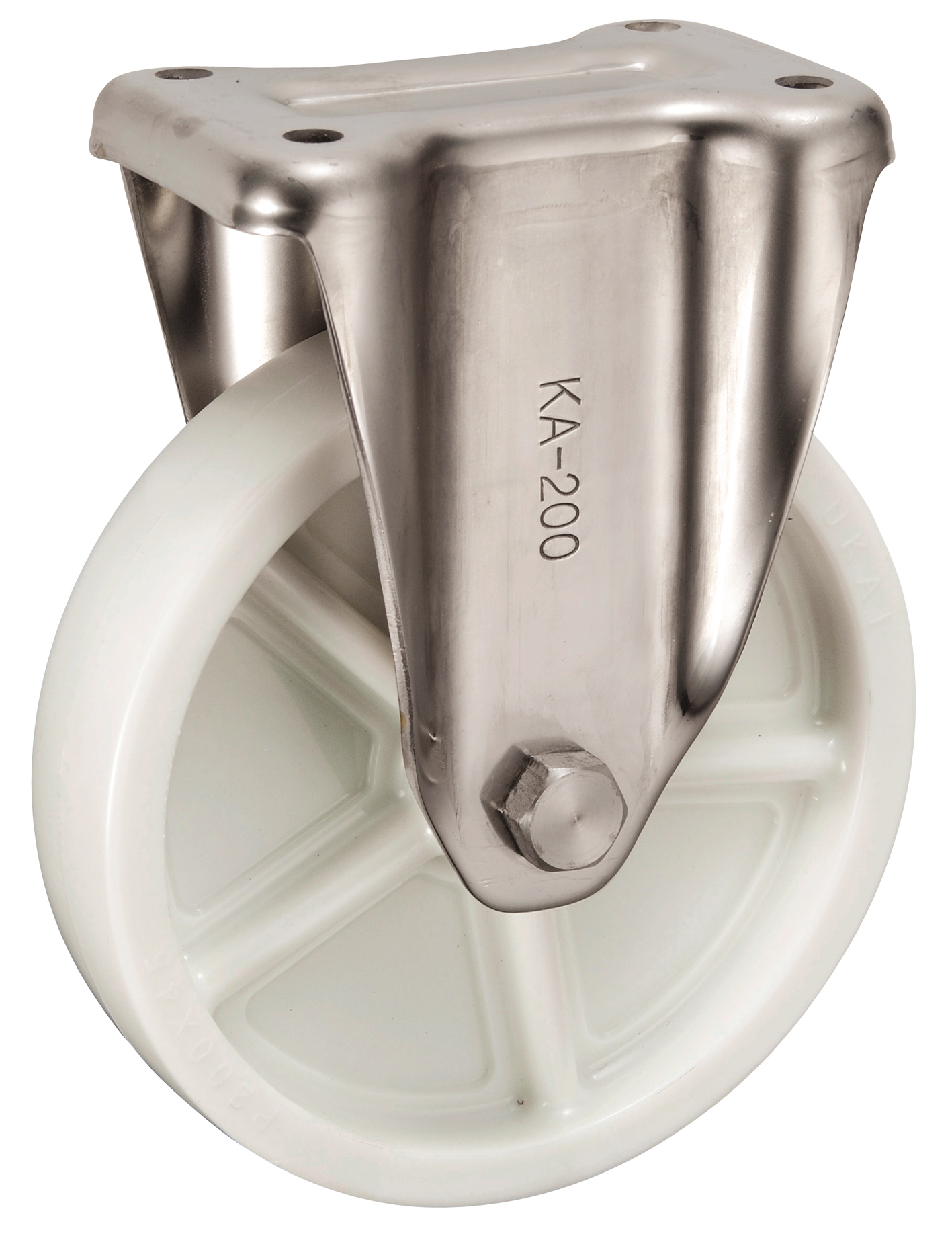 Bánh Xe Nylon Càng Inox Cố Định Không Phanh D200 UKAI PKA-200