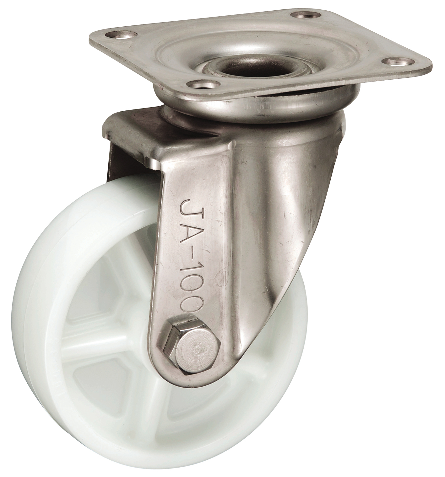 Bánh Xe Nylon Càng Inox Xoay Không Phanh D100 UKAI PBDJA-100