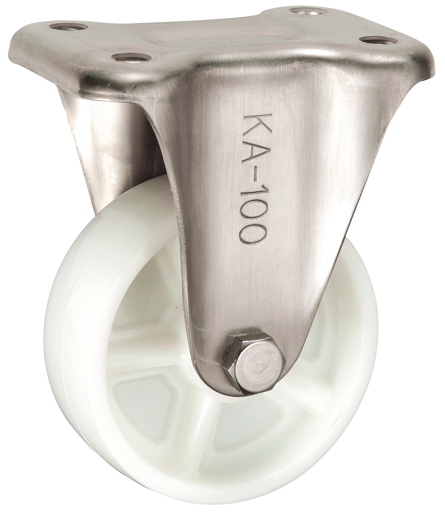 Bánh Xe Nylon Càng Inox Cố Định Không Phanh D100 UKAI PBDKA-100