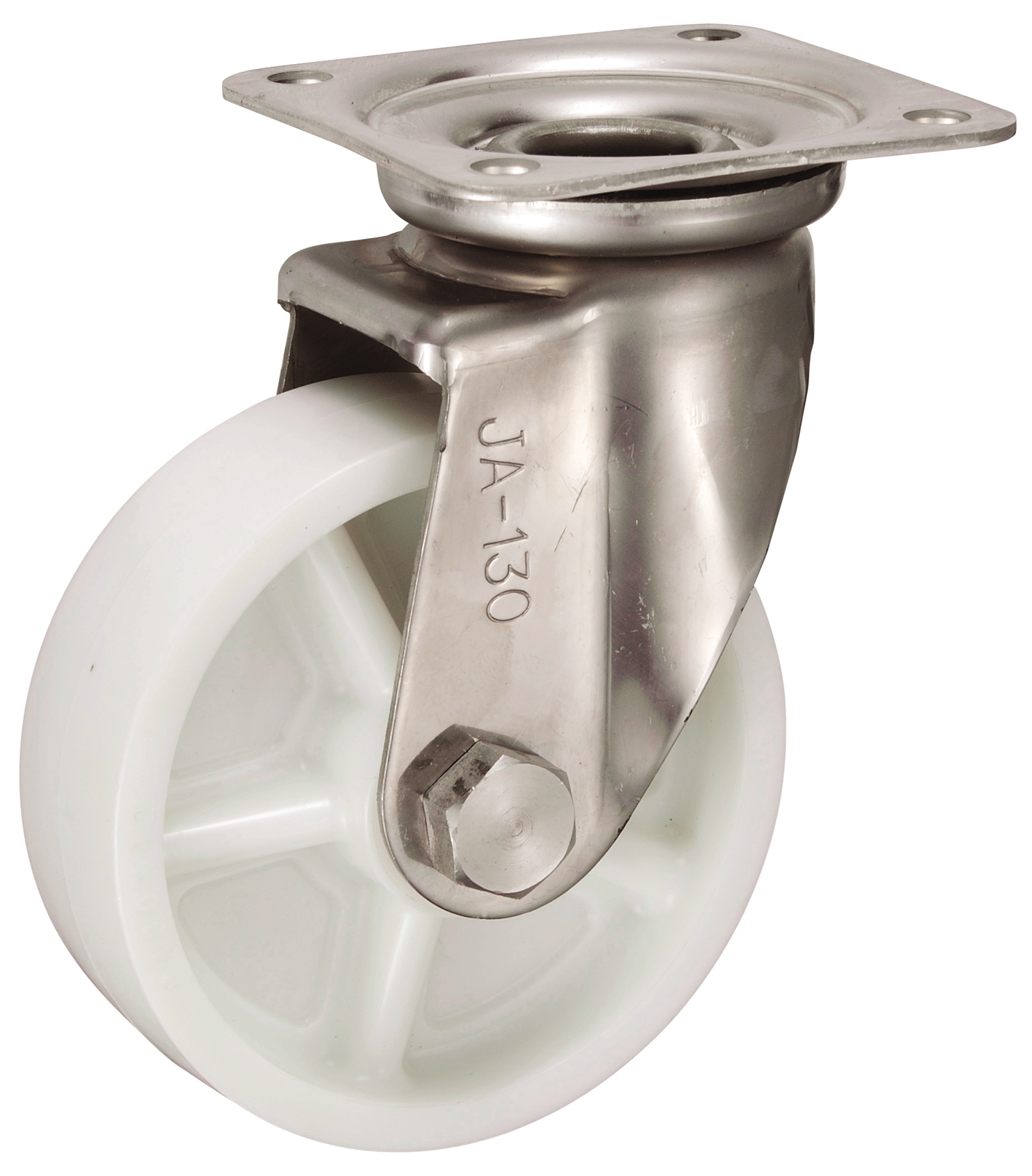 Bánh Xe Nylon Càng Inox Xoay Không Phanh D130 UKAI PBJA-130