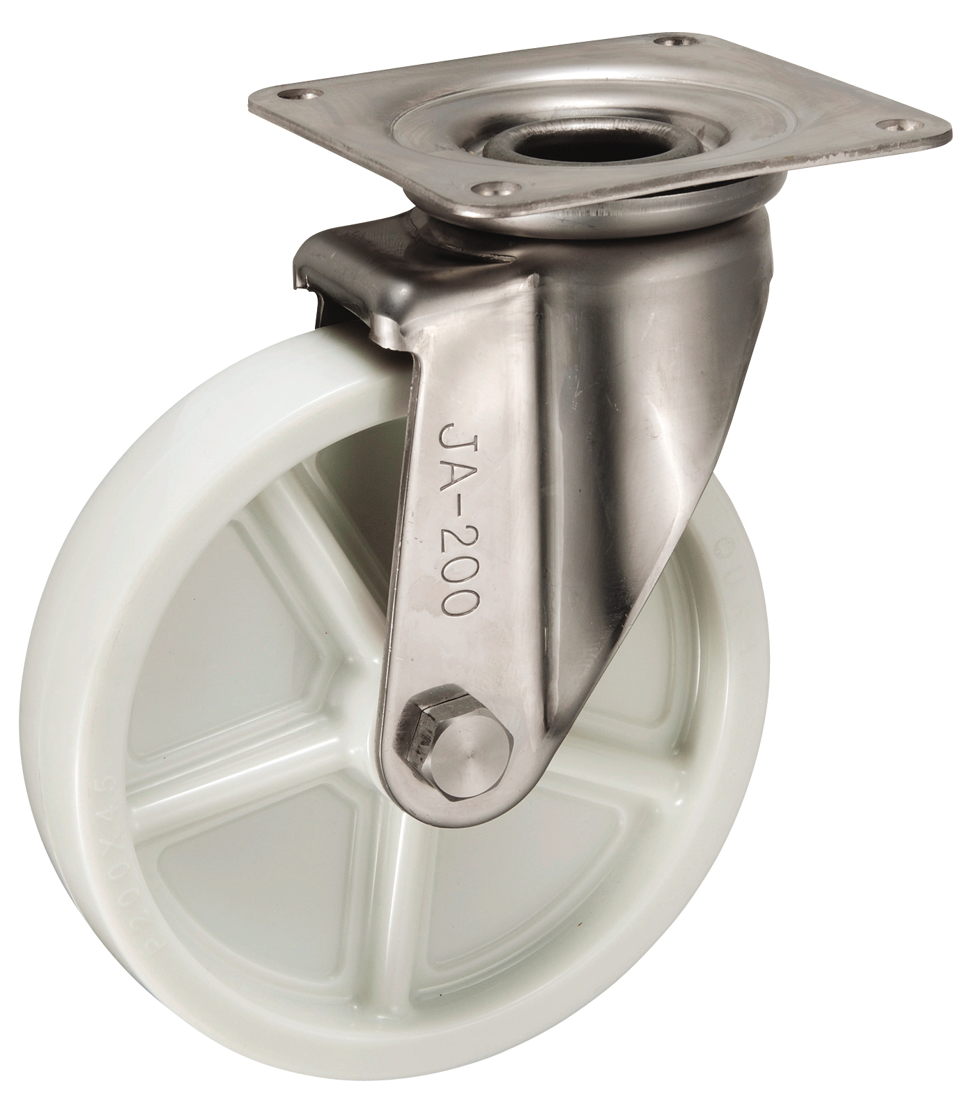 Bánh Xe Nylon Càng Inox Xoay Không Phanh D200 UKAI PBJA-200