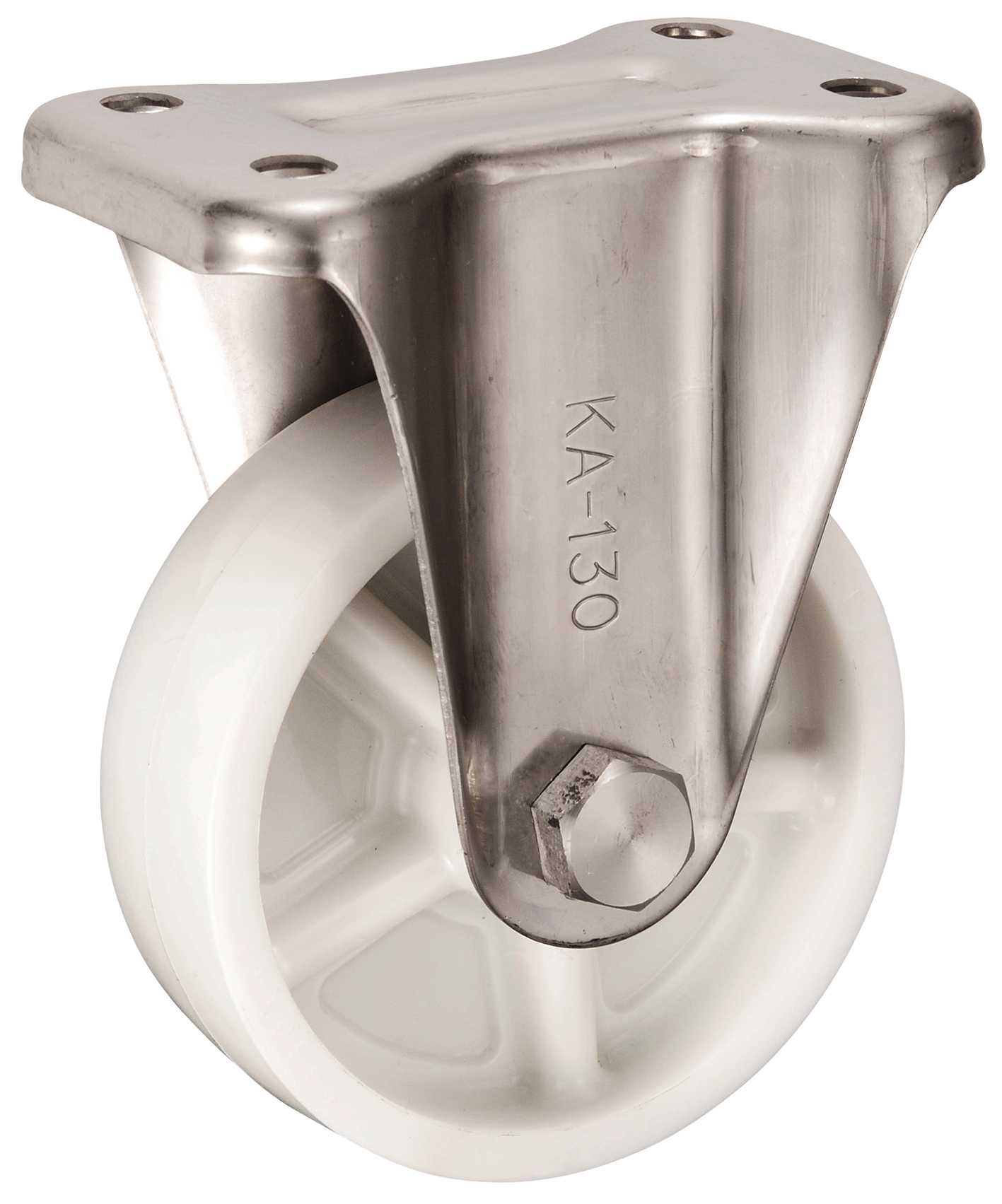 Bánh Xe Nylon Càng Inox Cố Định Không Phanh D130 UKAI PBKA-130