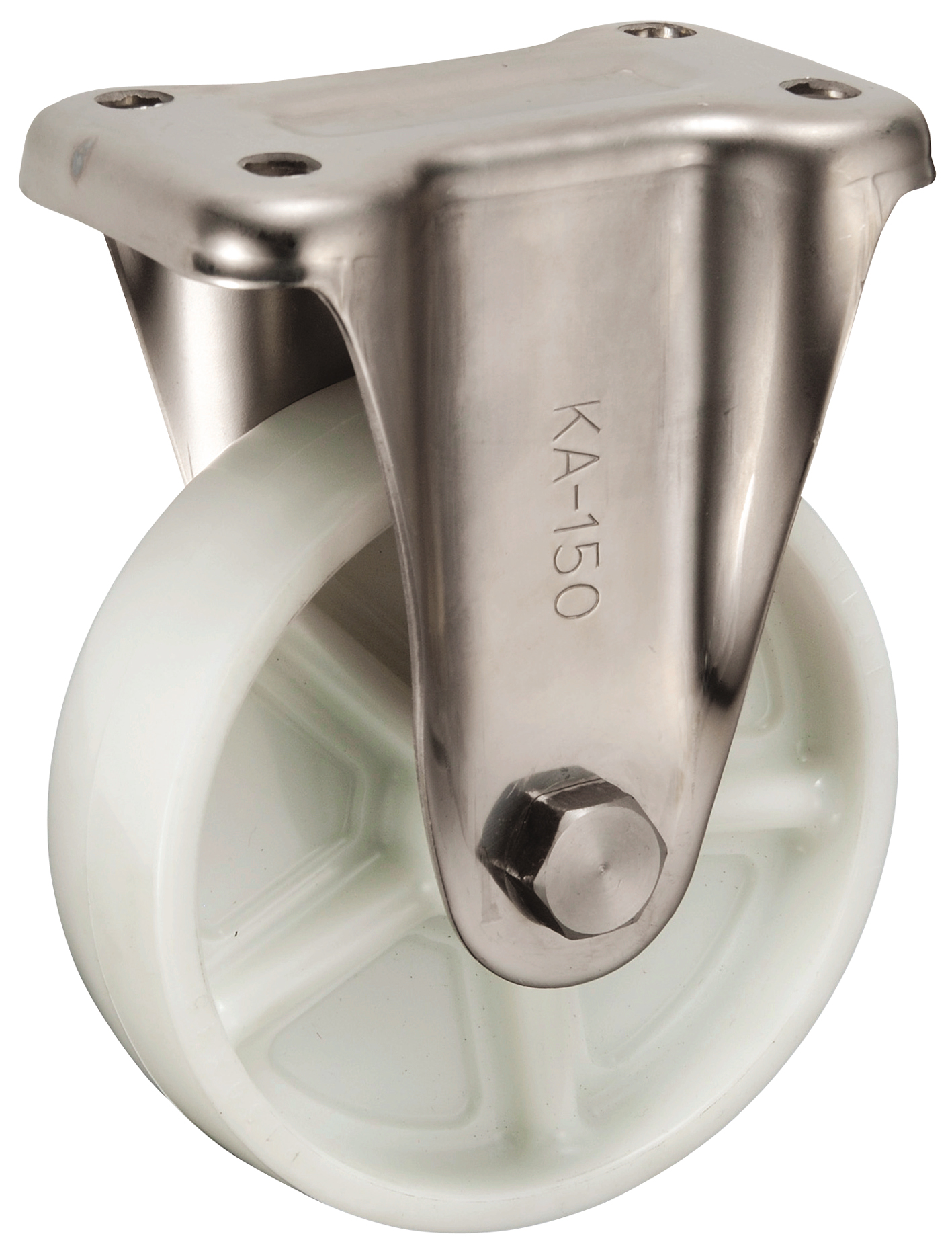 Bánh Xe Nylon Càng Inox Cố Định Không Phanh D150 UKAI PBKA-150