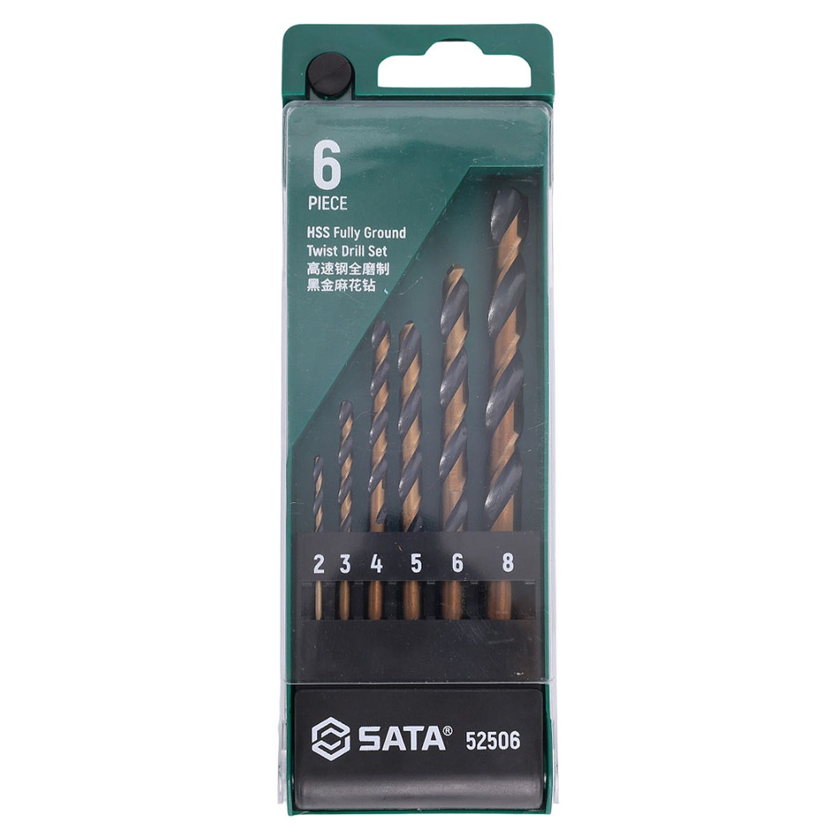 Bộ Mũi Khoan Xoắn Coban Vàng Đen 6 Chi Tết Sata 52506