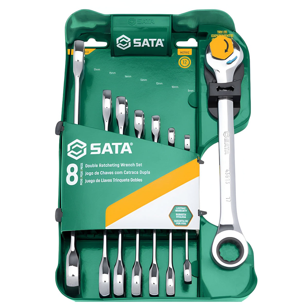 Bộ Cờ Lê Vòng Miệng  19mm 8 Chi Tiết Sata 08007ASJ