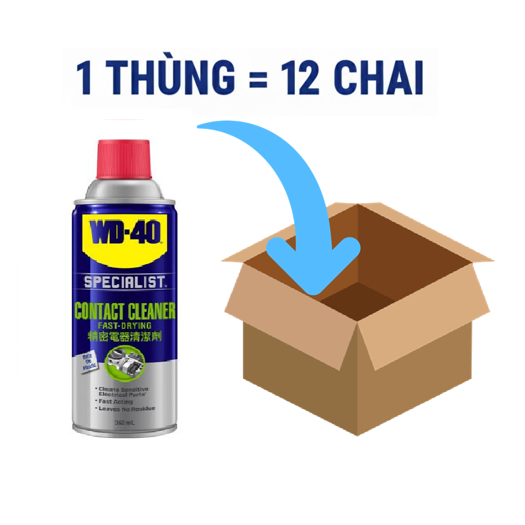 Alternative view of Thùng 12 Chai Xịt Vệ Sinh Bo Mạch Điện Tử WD 40 Contact Cleaner (360ml)