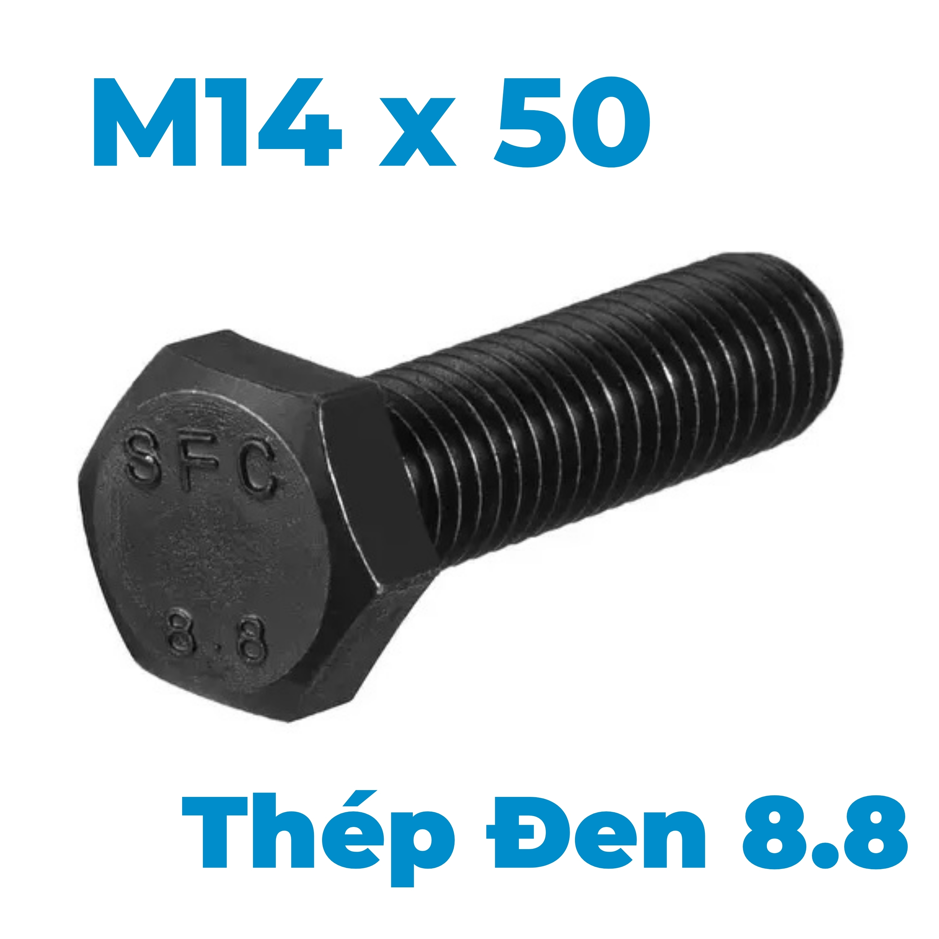 Bulong Thép Đen 8.8 DIN933 M14x50