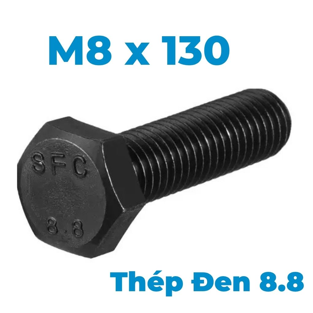 Bulong Thép Đen 8.8 DIN933 M8x130
