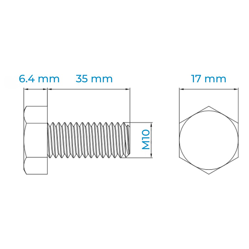 Alternative view of Bulong Thép Đen 8.8 DIN961 M10x1.25x35 Ren Nhuyễn
