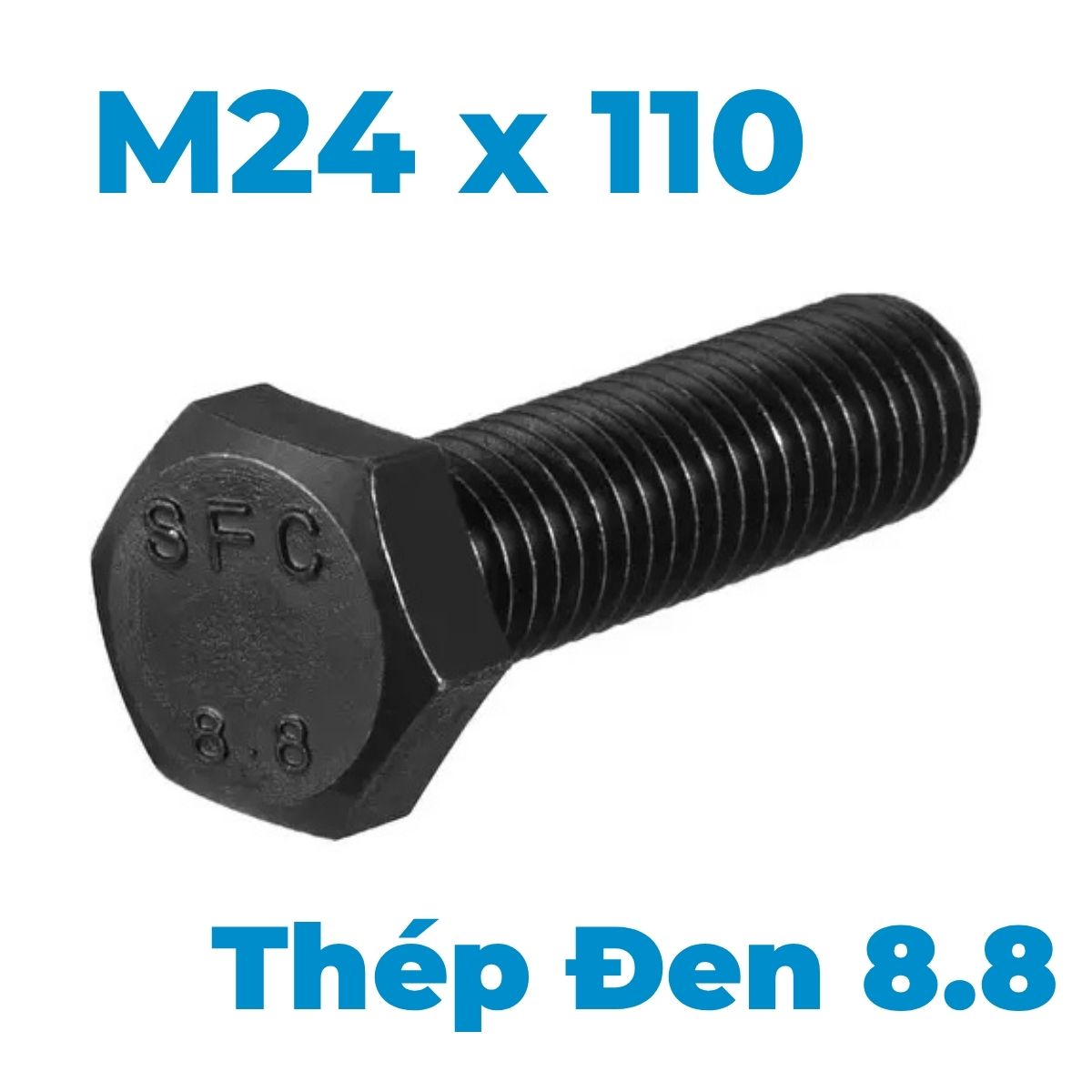 Bulong Thép Đen 8.8 DIN933 M24x110