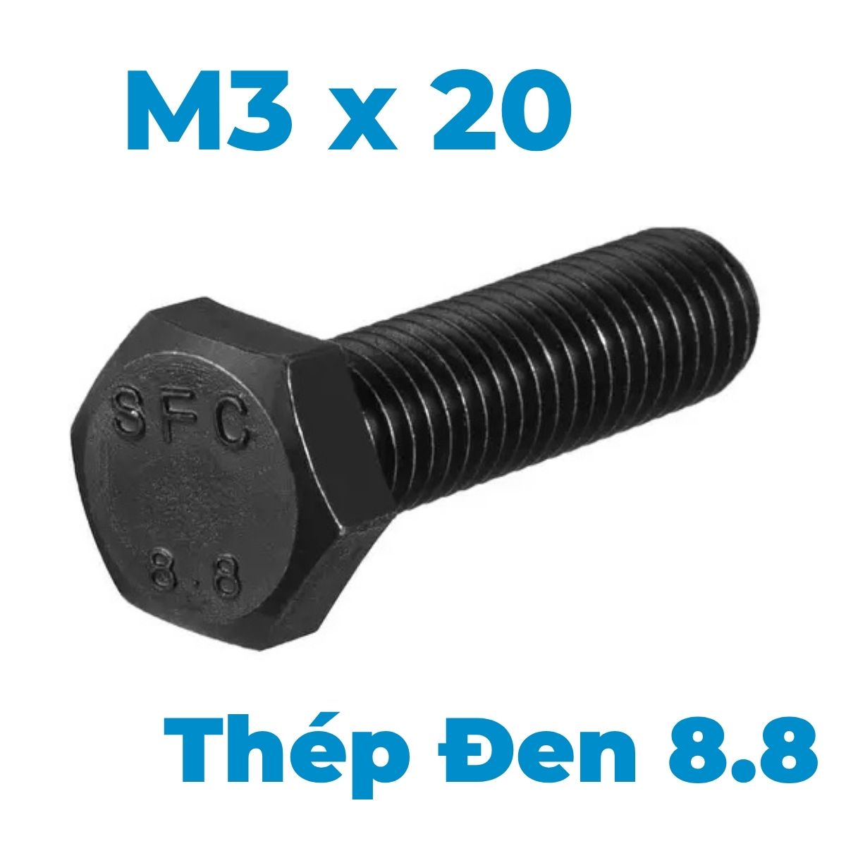Bulong Thép Đen 8.8 DIN933 M3x20