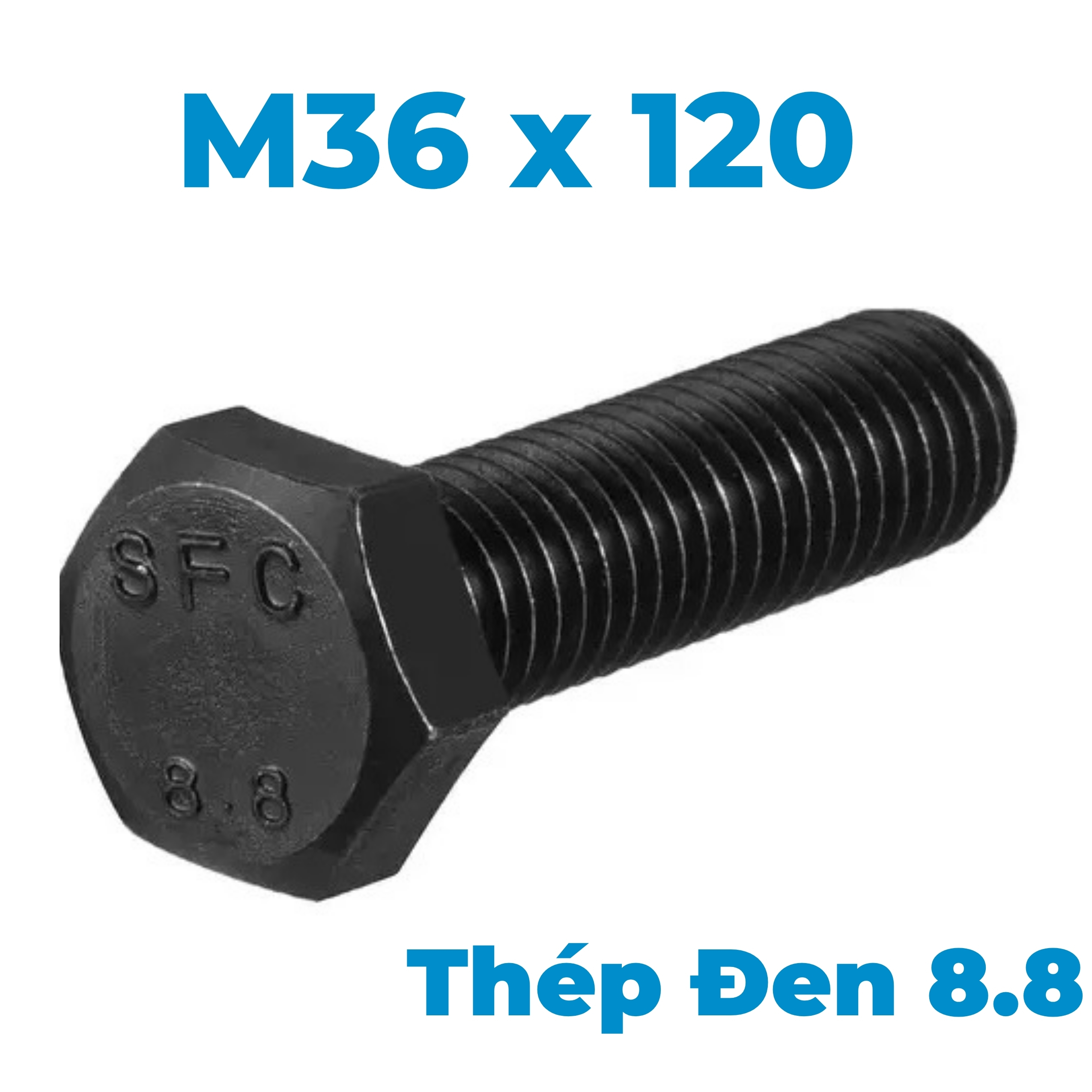 Bulong Thép Đen 8.8 DIN933 M36x120