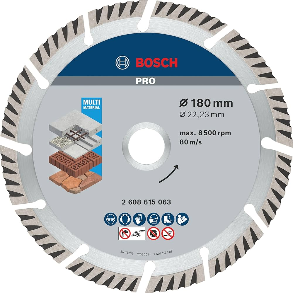 Đĩa Cắt Kim Cương 180x22.2mm Đa Năng Bosch 2608615063