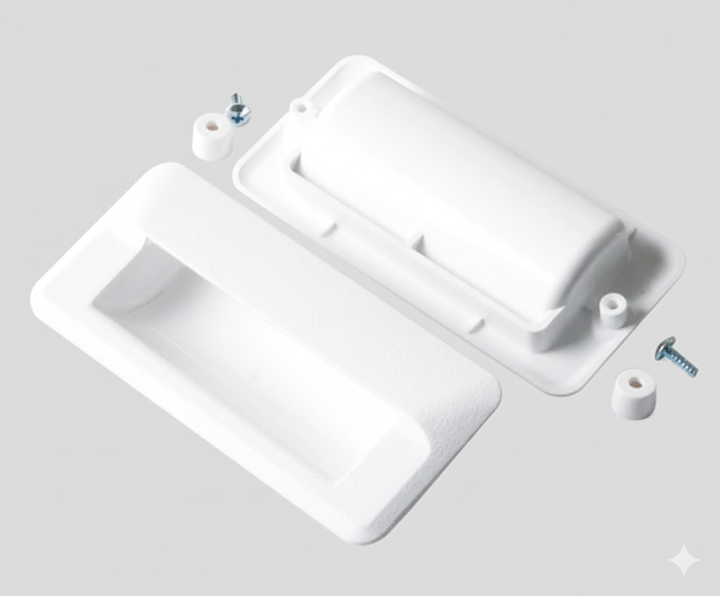 Tay nắm cửa chìm Buyoung 66x140 BY2-200WT (Màu Trắng)