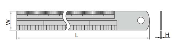 Thước Lá Thẳng 300mm /12inch INSIZE 7110-300_drawing