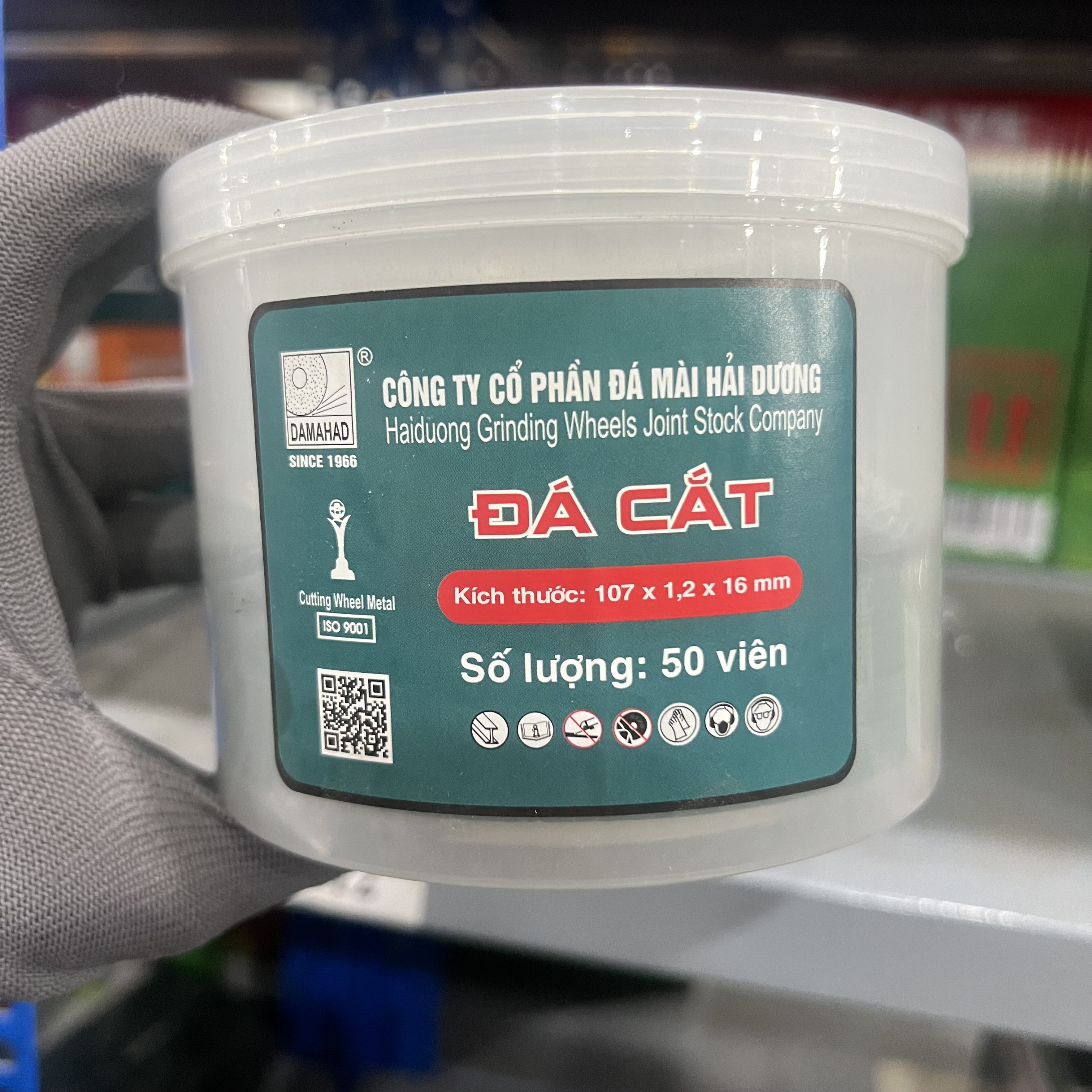 Alternative view of Đá Cắt Inox/Sắt (Màu Xanh) Hải Dương - 107x1.2x16