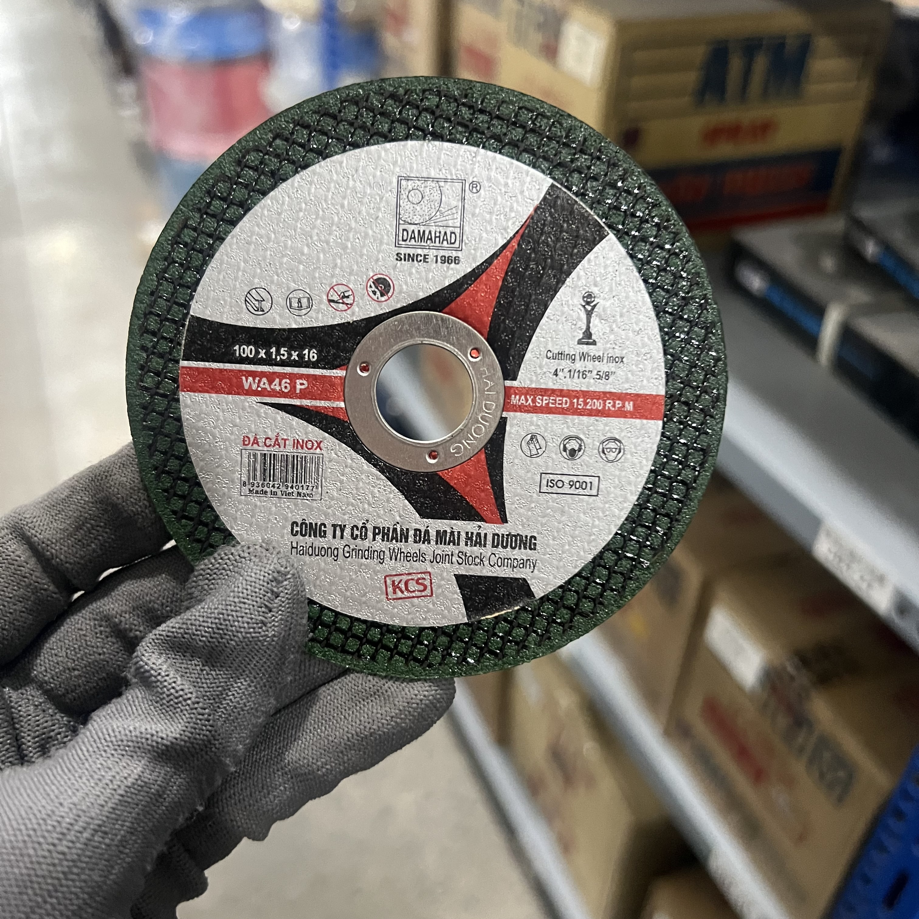 Đá Cắt Inox/Sắt (Màu Xanh) Hải Dương - 100x1.5x16 - Ảnh 3