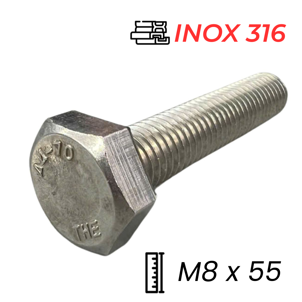 Alternative view of Bulong Inox 316 M8x55 DIN933 | Chất Lượng Vượt Trội 316, Giá Tốt