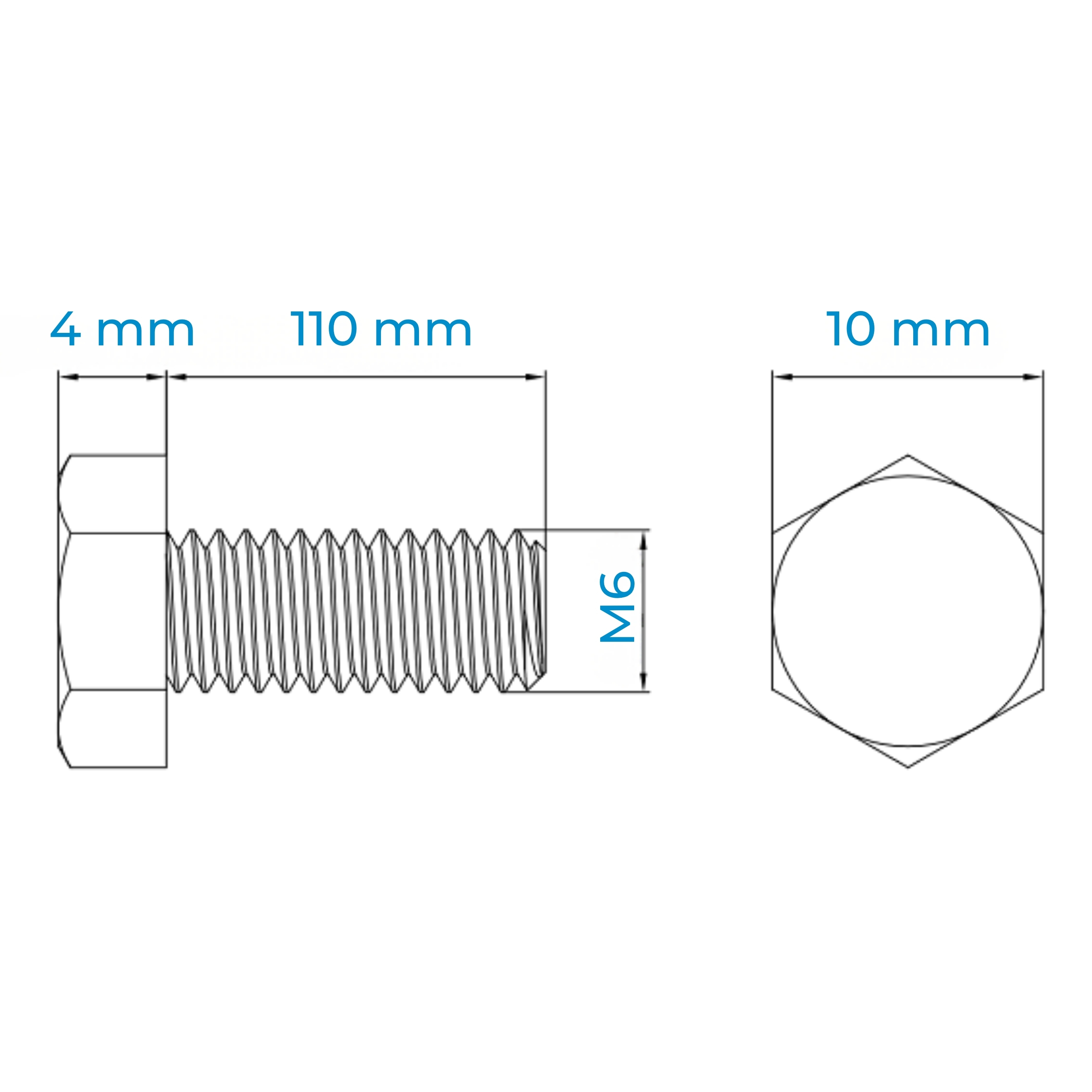 Alternative view of Bulong Inox 316 M6x110 DIN933 | Chất Lượng Vượt Trội 316, Giá Tốt