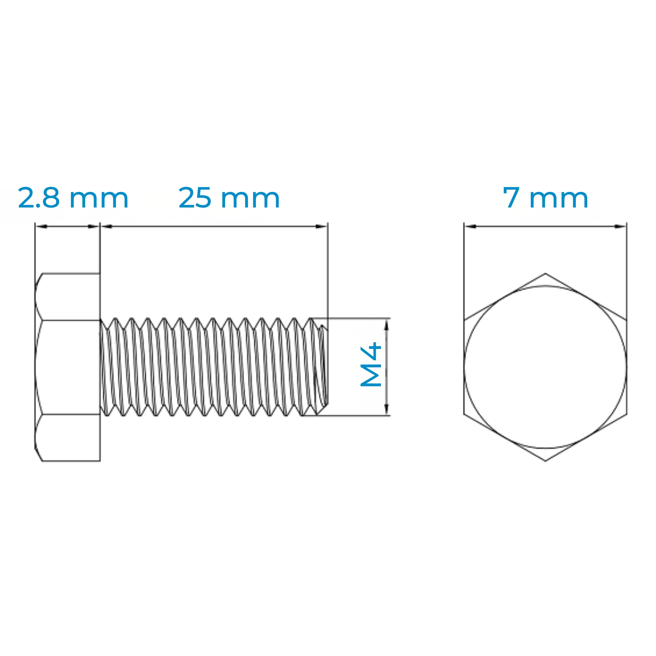 Alternative view of Bu Lông Inox 316 M4x25 DIN933 | Chống Ăn Mòn Biển Hiệu Quả