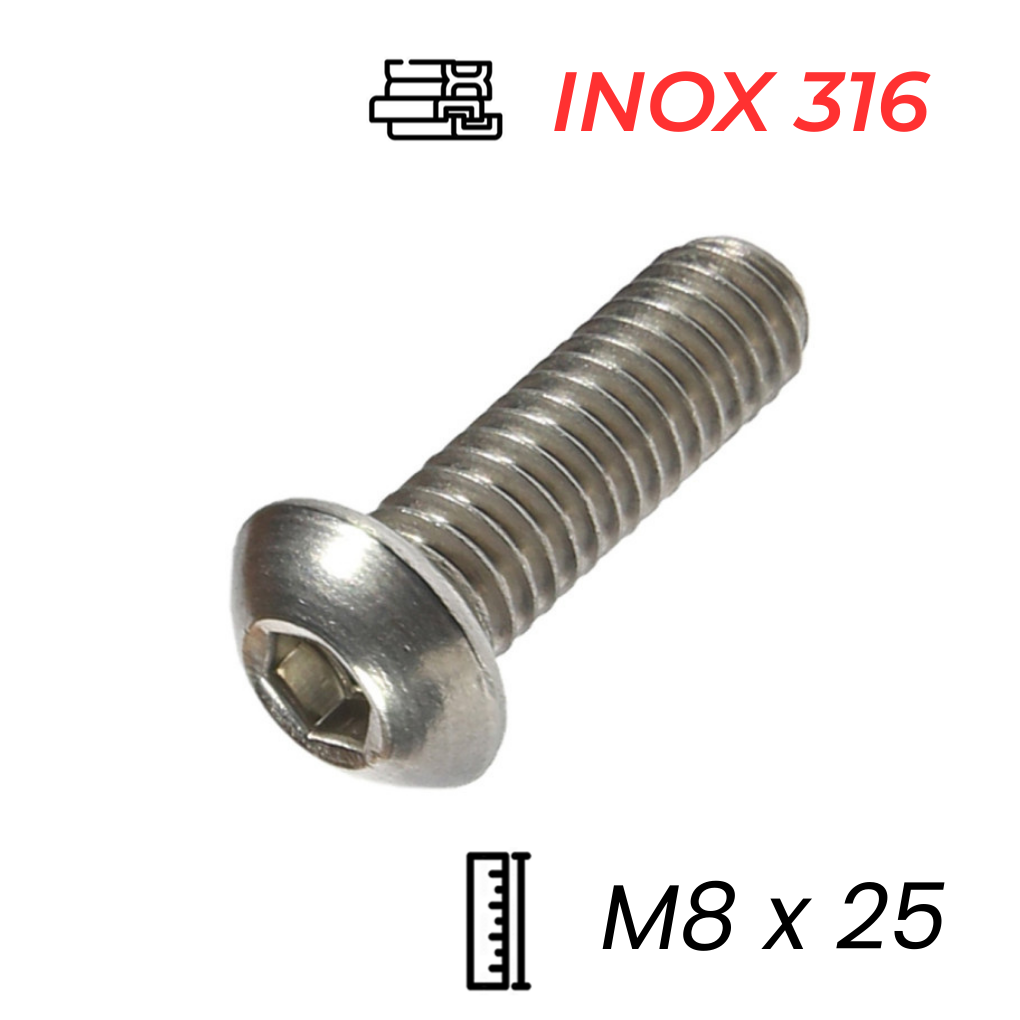 Lục Giác Chìm Mo Inox 316 ISO7380 M8x25