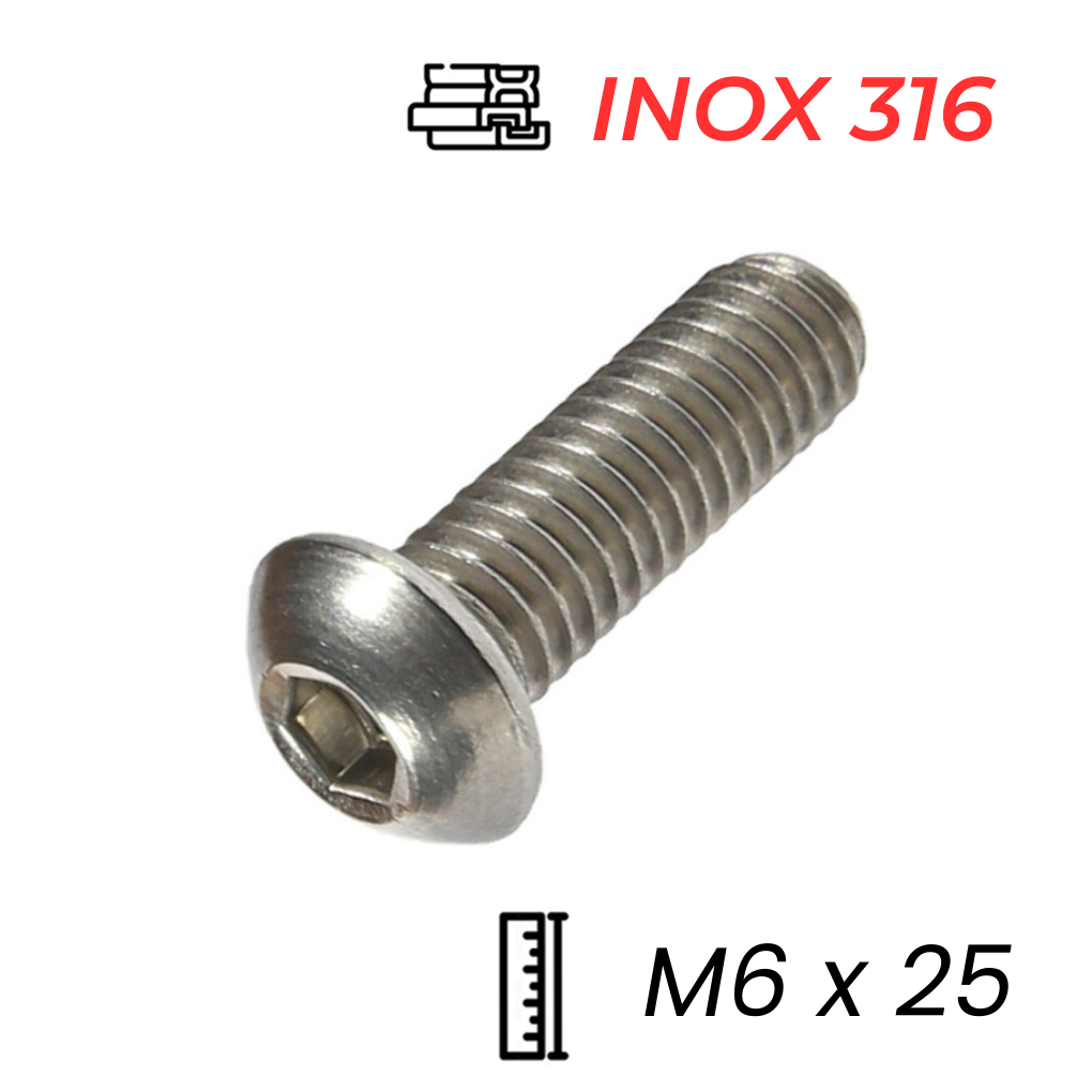 Lục Giác Chìm Mo Inox 316 ISO7380 M6x25
