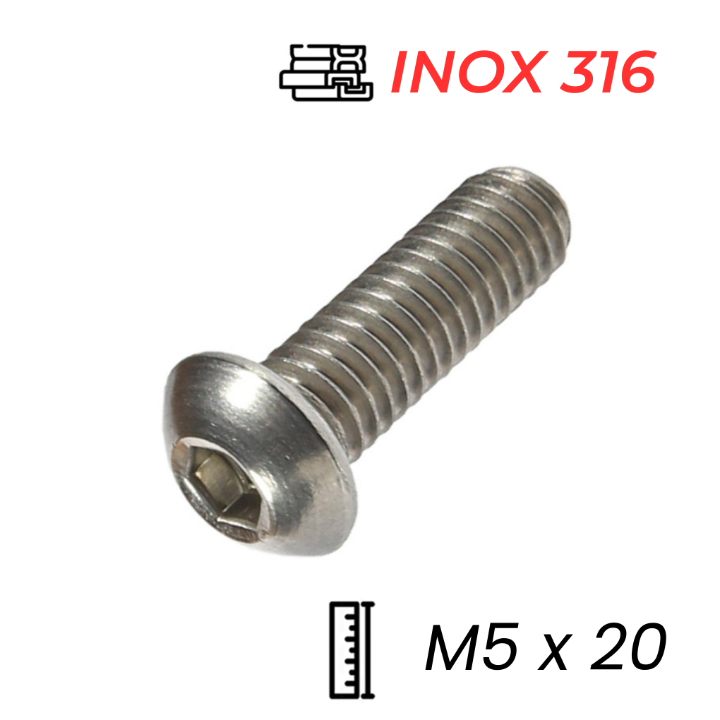 Lục Giác Chìm Mo Inox 316 ISO7380 M5x20