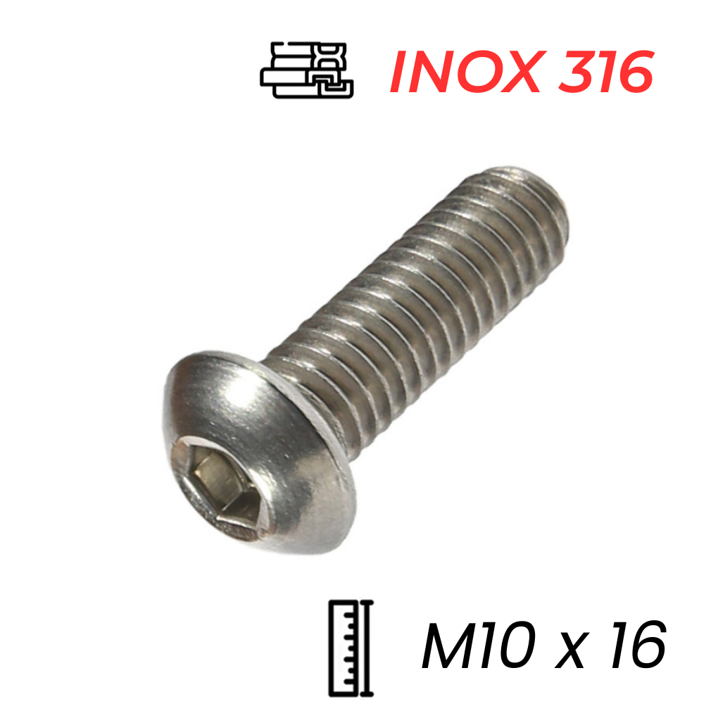 Lục Giác Chìm Mo Inox 316 ISO7380 M10x16