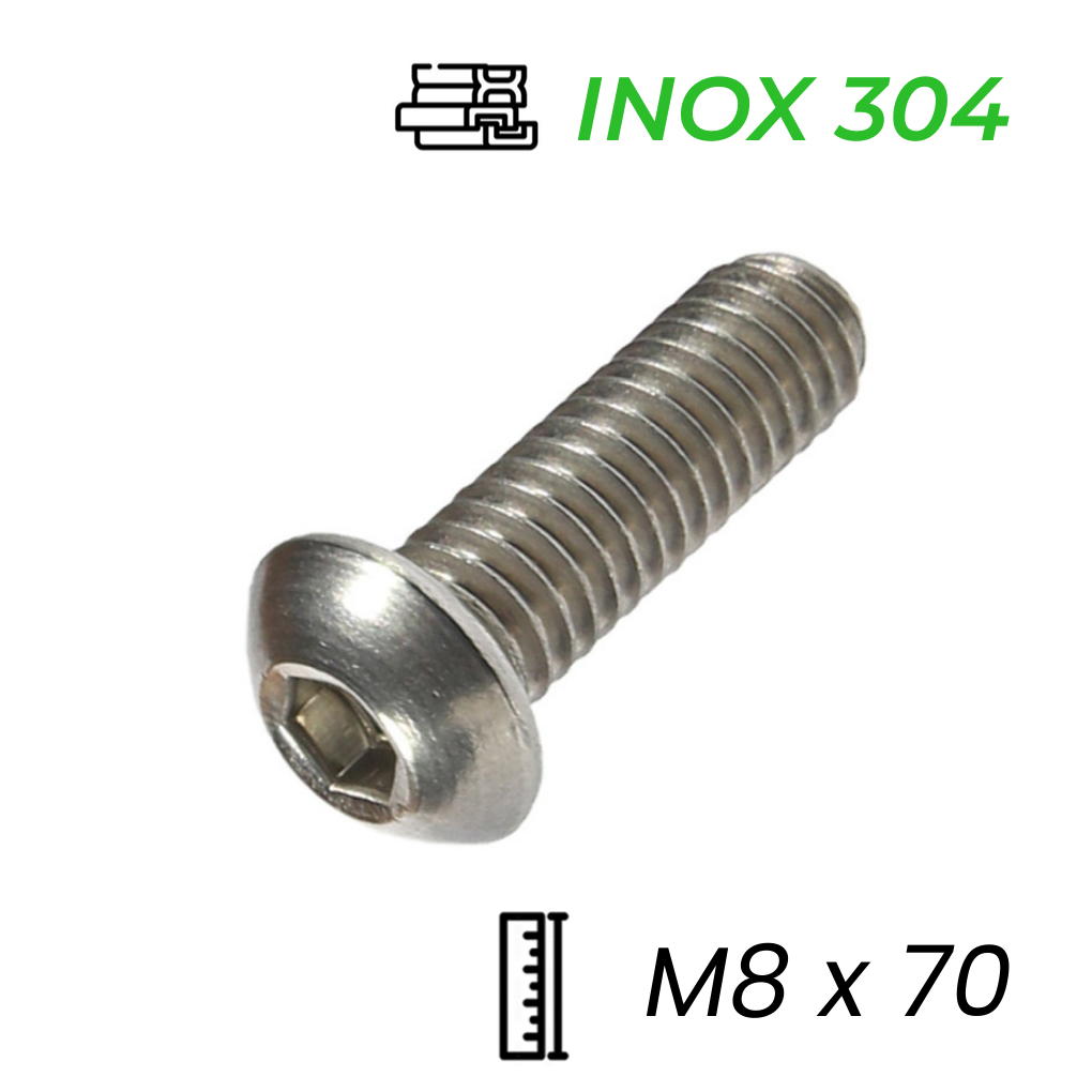 Lục Giác Chìm Mo Inox 304 ISO7380 M8x70