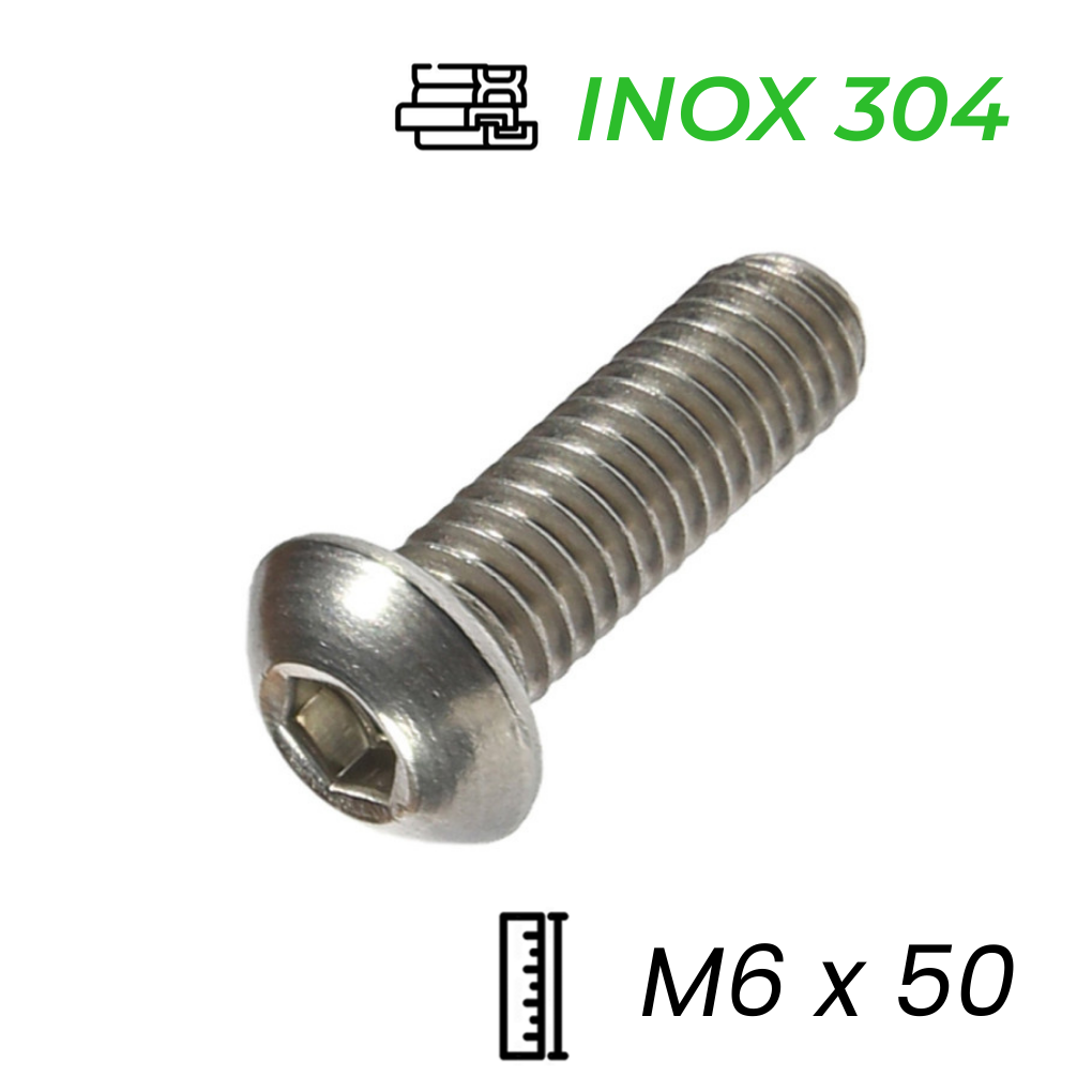 Lục Giác Chìm Mo Inox 304 ISO7380 M6x50